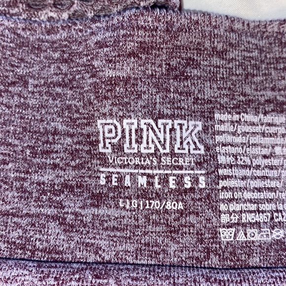 Pink seamless leggings. Size large. Like new. Maroon/purple. - Picture 2 of 6